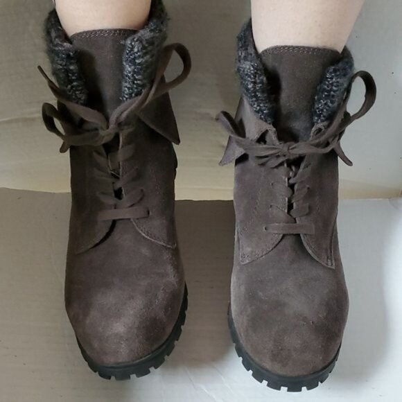 Lucky Brand Ankle Boots Combat Brown Suede Huntress Lace Up Women's WOMAN'S 10 M - Picture 13 of 16